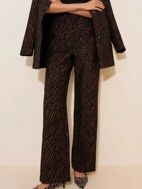 Rumored Brown Black Tiger Print Wide Let Pants Size M